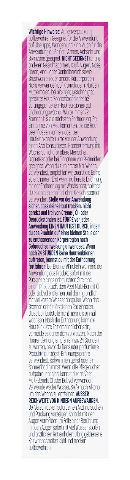 Veet Kaltwachsstreifen Gesicht sensitiv 20 Stück