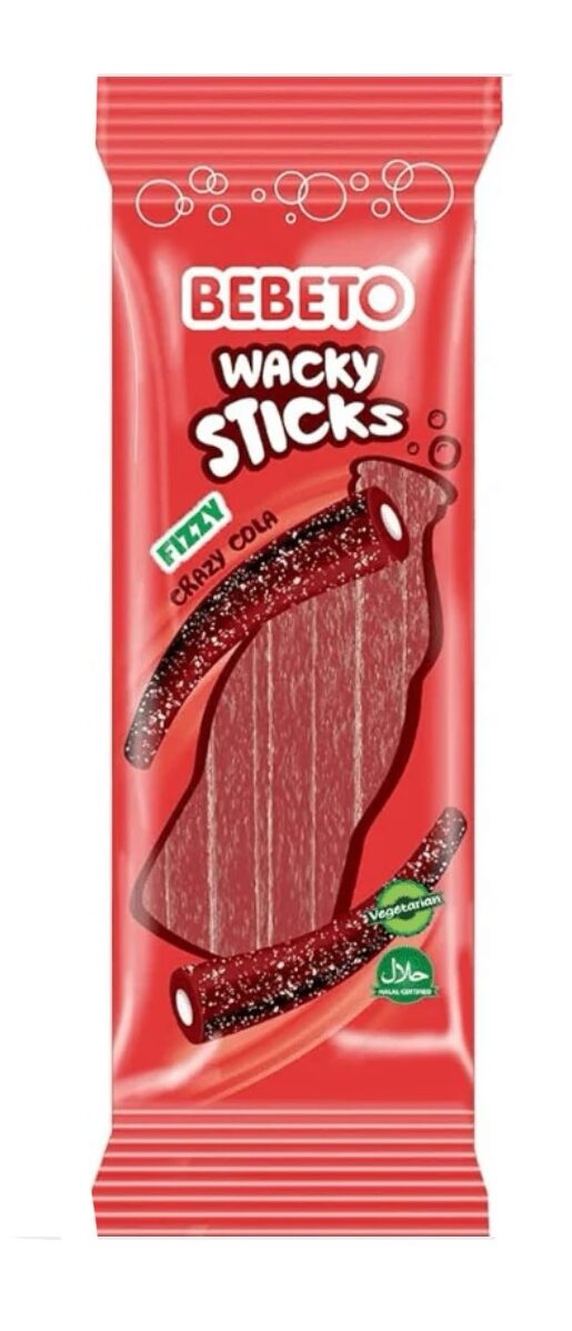 Bebeto Wacky Sticks Fizzy Crazy Cola 180g